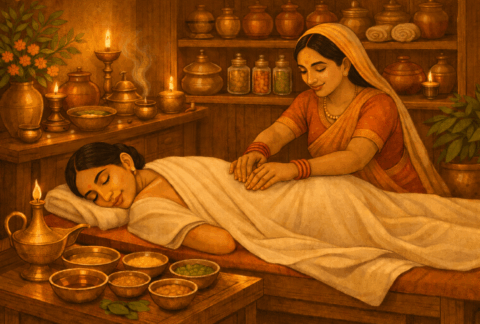 Post-Partum Sutika Abhyanga